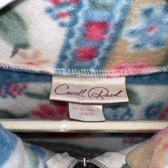 Carroll Reed Vintage Rustic Floral Fleece Zip-Up Jacket - Picture 4 of 5
